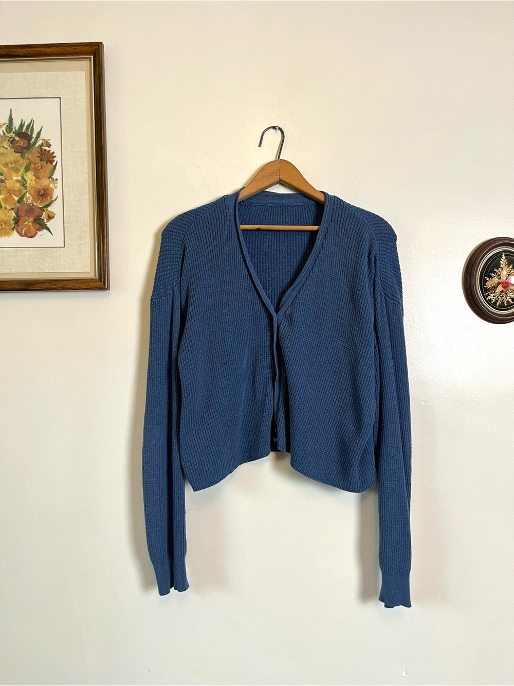 Vintage Navy Blue Knit Cardigan